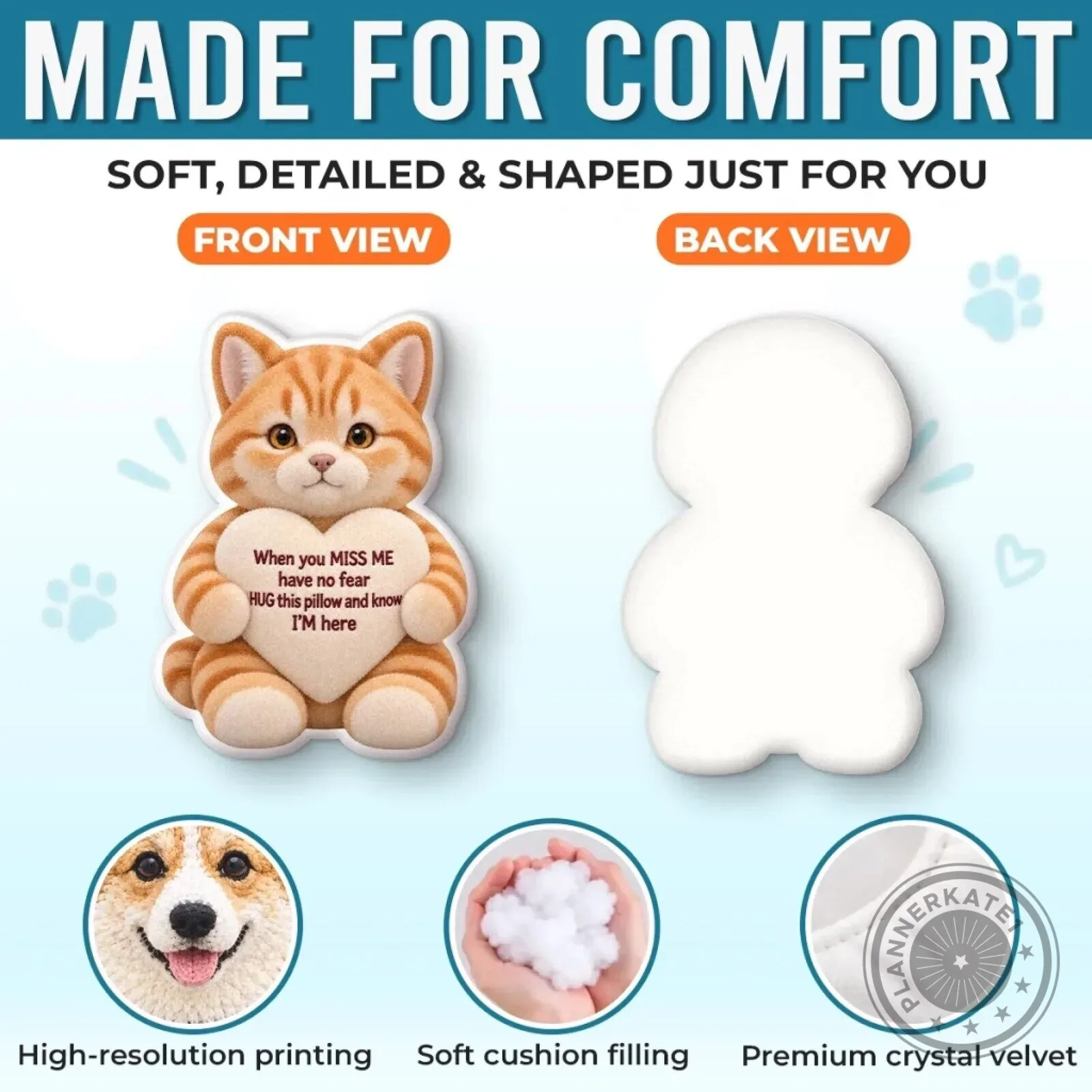 Personalized Pet Memorial Photo Shaped Pillow - When You Miss Me Have No Fear 13 Personalized Pet Memorial Photo Shaped Pillow - When You Miss Me Have No Fear
