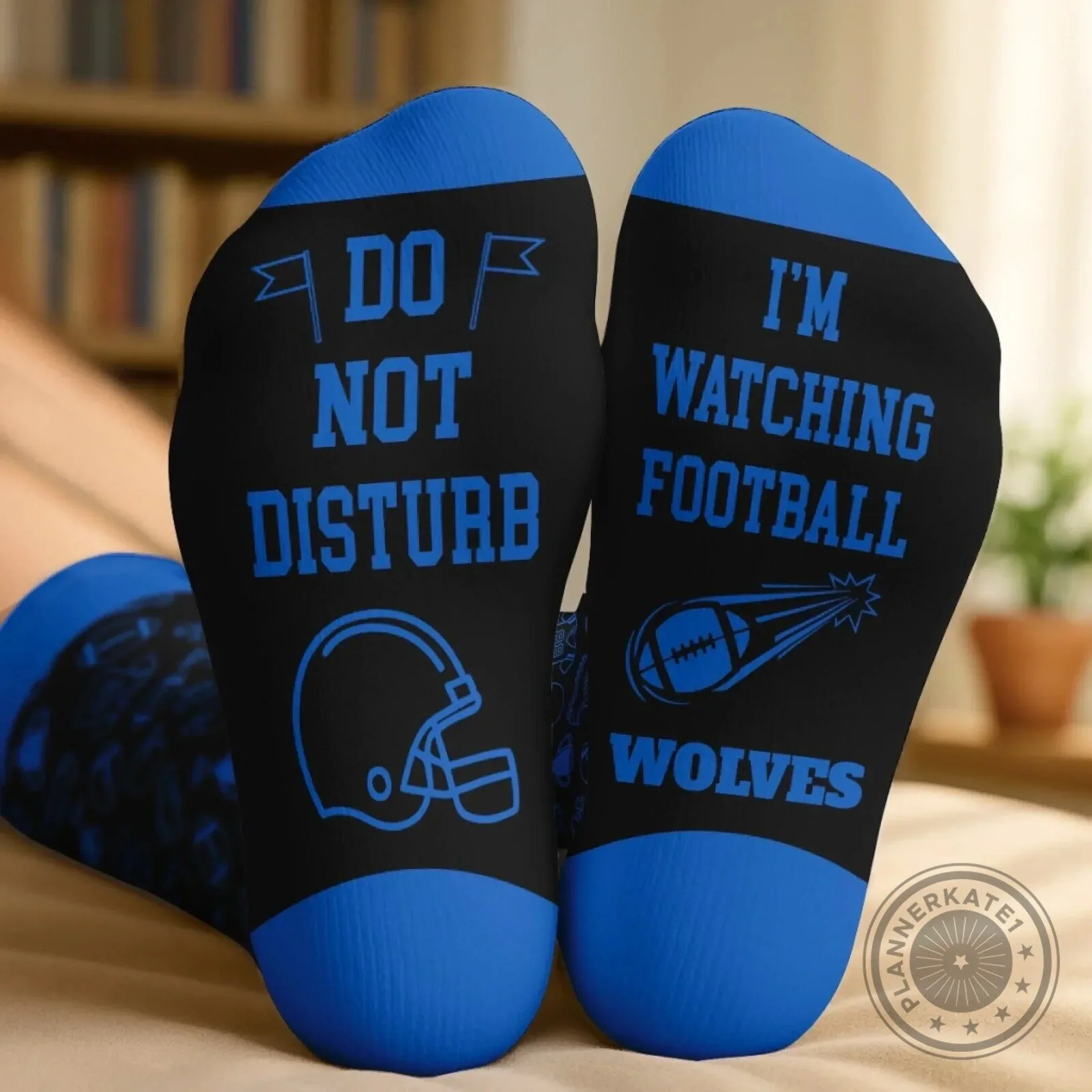 Do Not Disturb I'm Watching Football Wolves Personalized Crew Socks 6 Do Not Disturb I