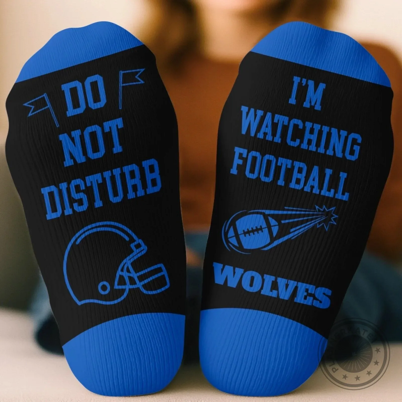 Do Not Disturb I'm Watching Football Wolves Personalized Crew Socks 7 Do Not Disturb I