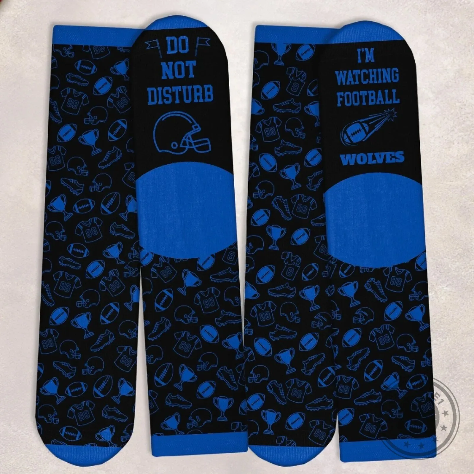 Do Not Disturb I'm Watching Football Wolves Personalized Crew Socks 9 Do Not Disturb I