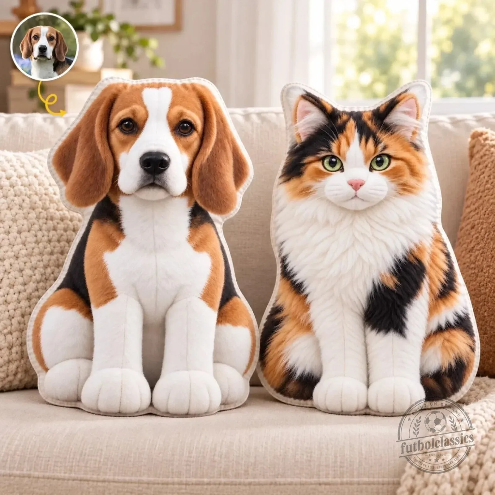 Custom Pet Photo Shaped Pillow - Personalized Dog and Cat Lover Gift