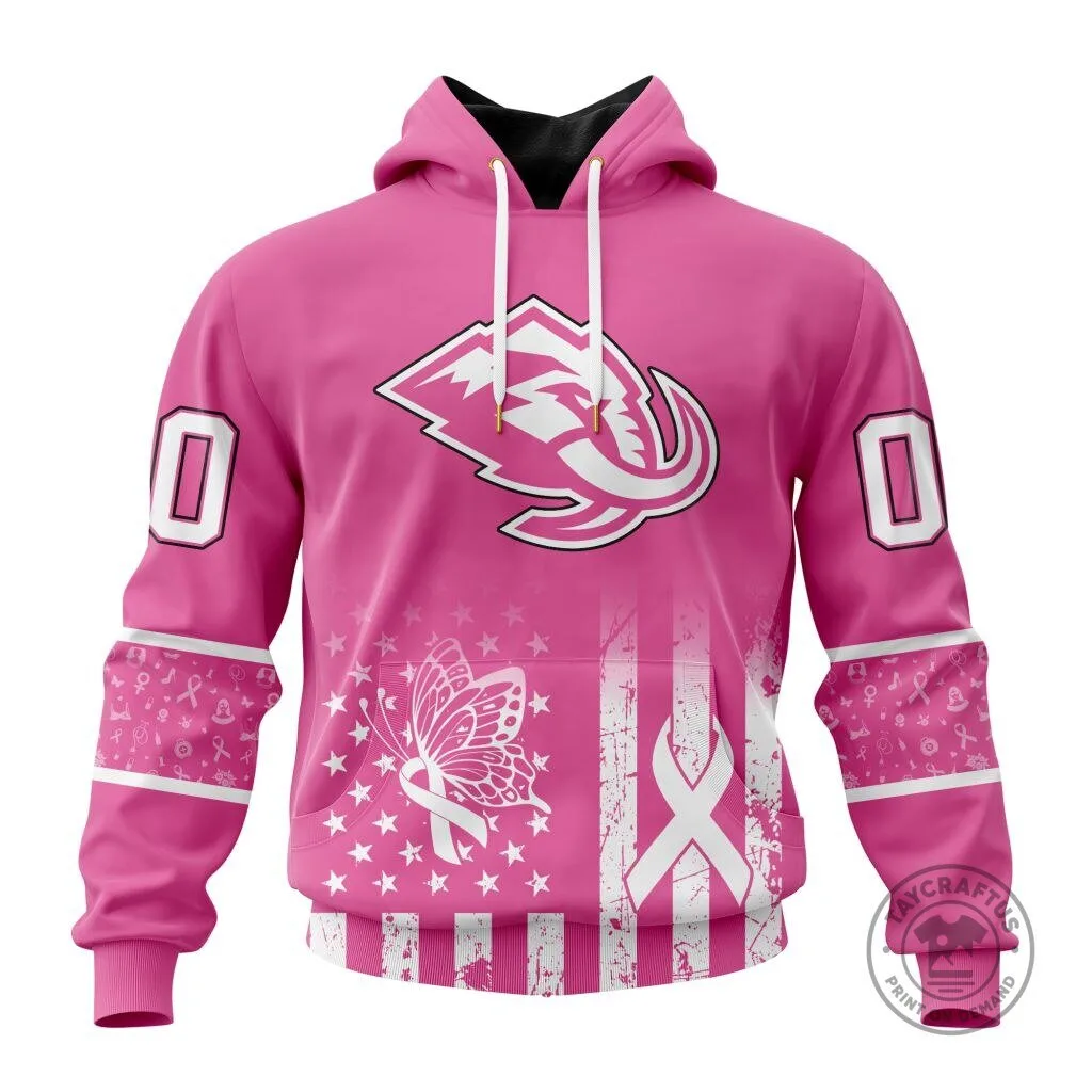 Utah Mammoth Breast Cancer Awareness Pink Custom Name and Number Hoodie
