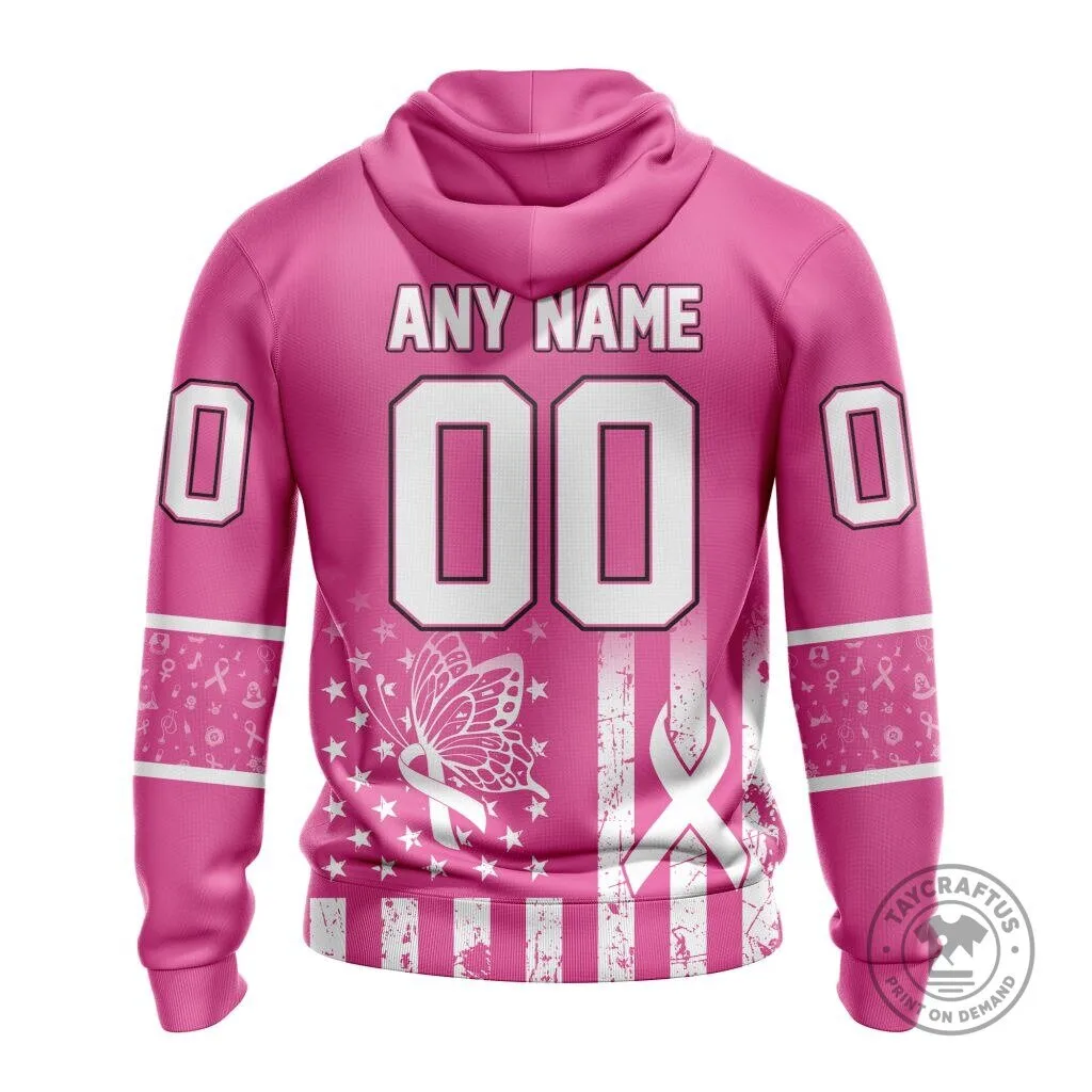 Utah Mammoth Breast Cancer Awareness Pink Custom Name and Number Hoodie 11 Utah Mammoth Breast Cancer Awareness Pink Custom Name and Number Hoodie