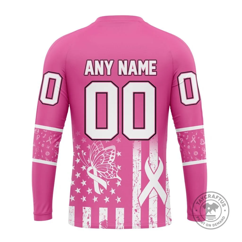 Utah Mammoth Breast Cancer Awareness Pink Custom Name and Number Hoodie 15 Utah Mammoth Breast Cancer Awareness Pink Custom Name and Number Hoodie
