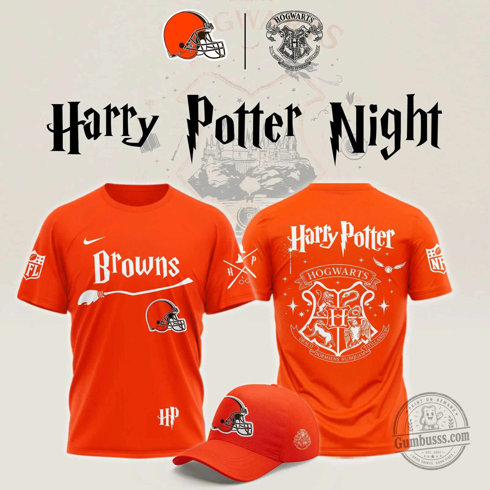 Cleveland Browns Harry Potter Night Football Team T-Shirt 1 Cleveland Browns Harry Potter Night Football Team T-Shirt