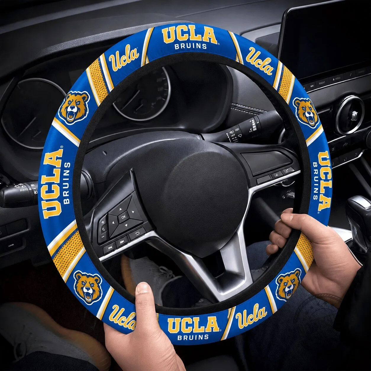 UCLA Bruins Logo Car Steering Wheel Cover for Vehicle Interior Accessory
