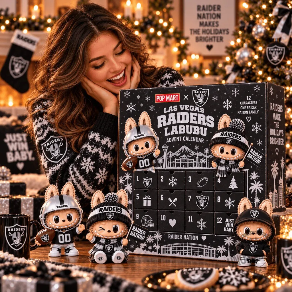 Las Vegas Raiders Labubu Advent Calendar 12 Character Collectible Figurine Set Las Vegas Raiders Labubu Advent Calendar 12 Character Collectible Figurine Set 2D