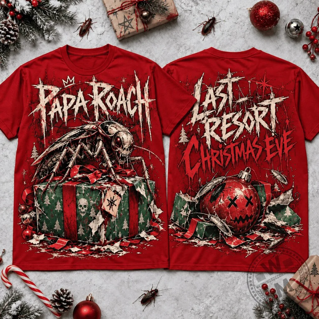 Papa Roach Last Resort Christmas Eve Alternative Rock Band Christmas T-Shirt Papa Roach Last Resort Christmas Eve Alternative Rock Band Christmas T-Shirt