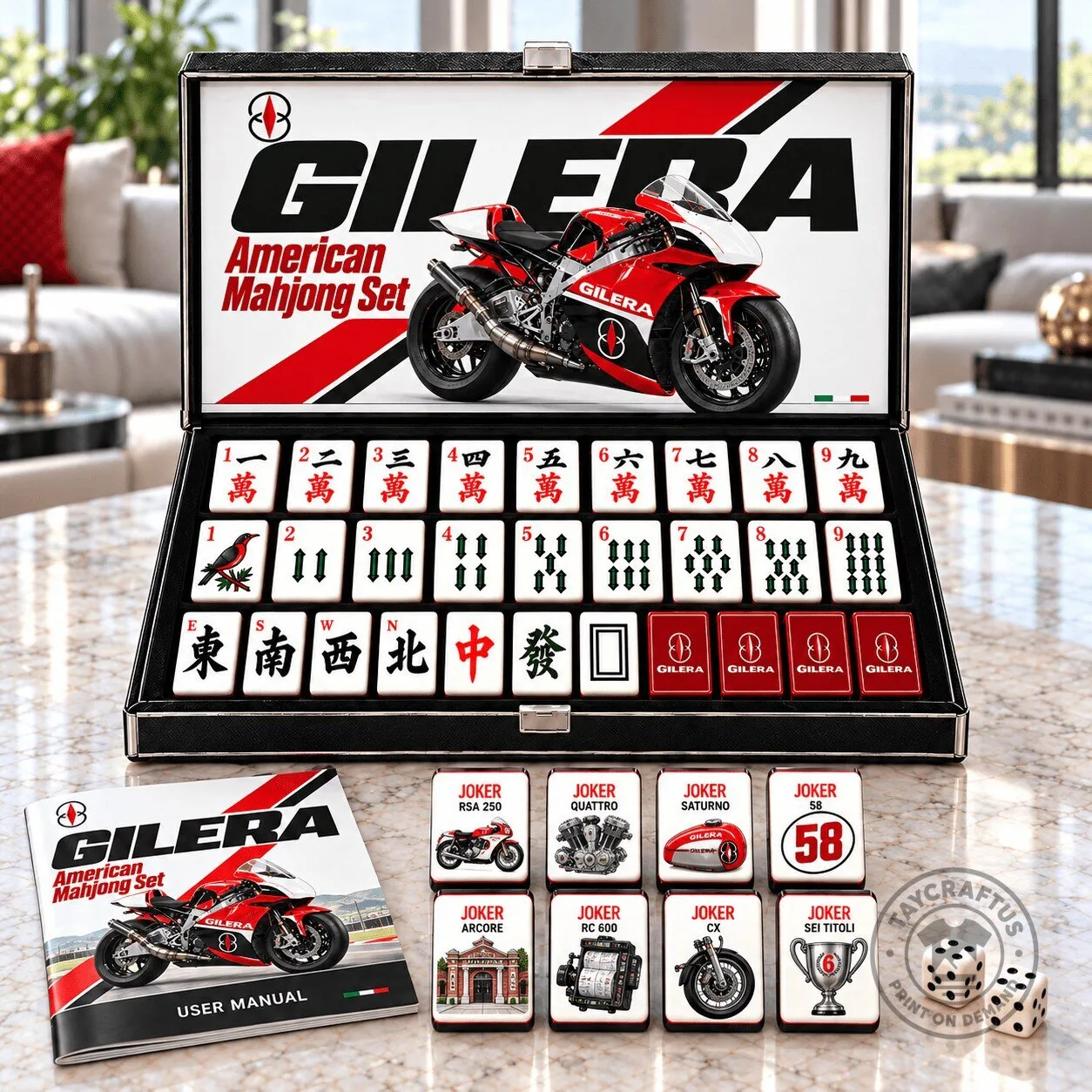 Gilera American Mahjong Set with User Manual and Dice 1 Gilera American Mahjong Set with User Manual and Dice