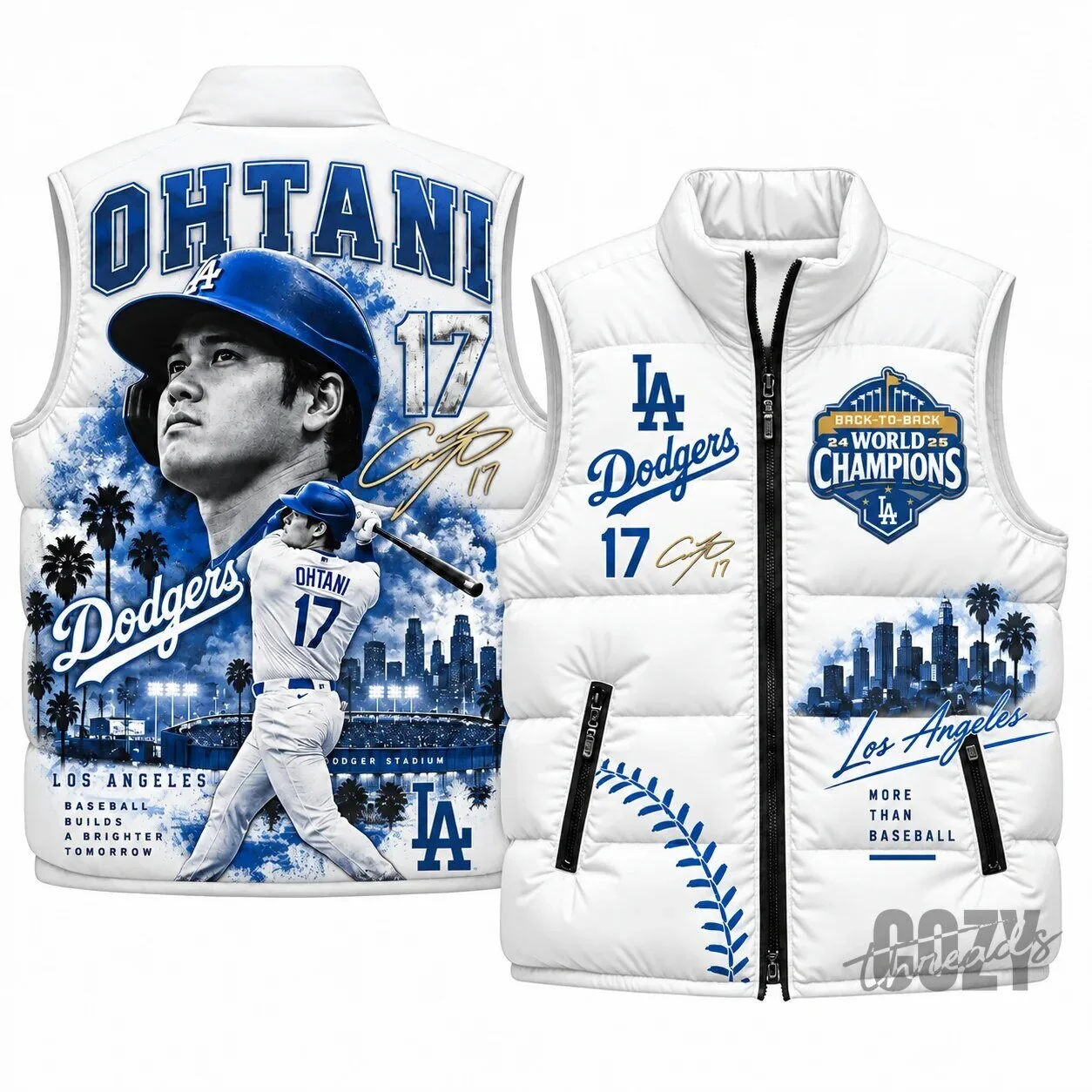 Puffer Vest for Baseball Fans: Shohei Ohtani and Los Angeles Dodgers Design 5 Puffer Vest for Baseball Fans: Shohei Ohtani and Los Angeles Dodgers Design