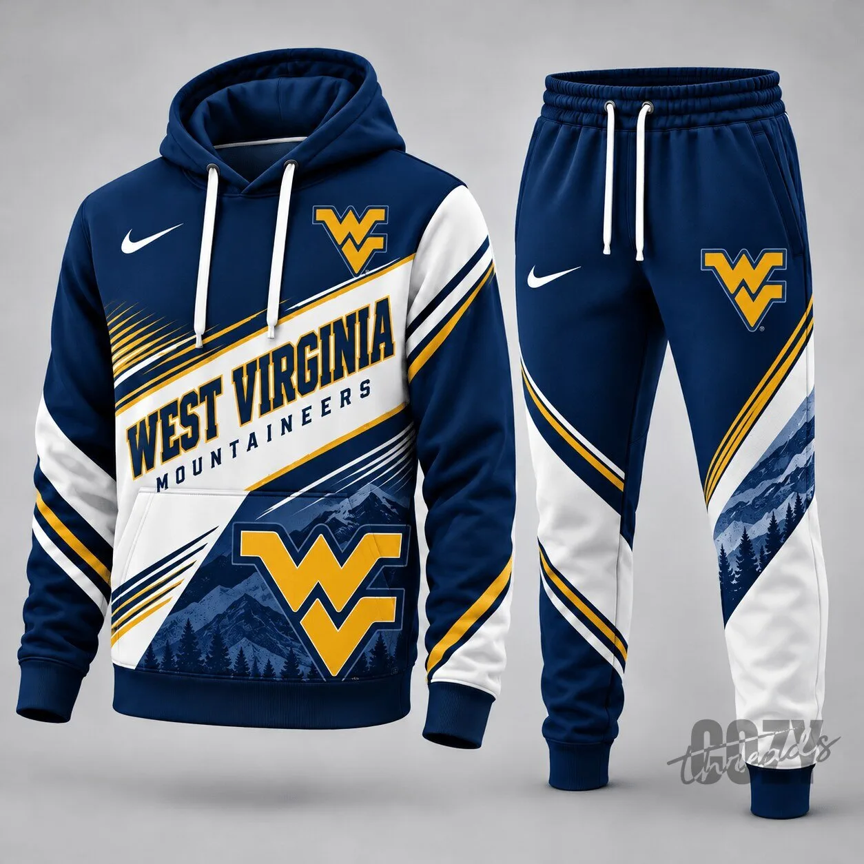 West Virginia Mountaineers Premium Sport Hoodie and Jogger Pants Set