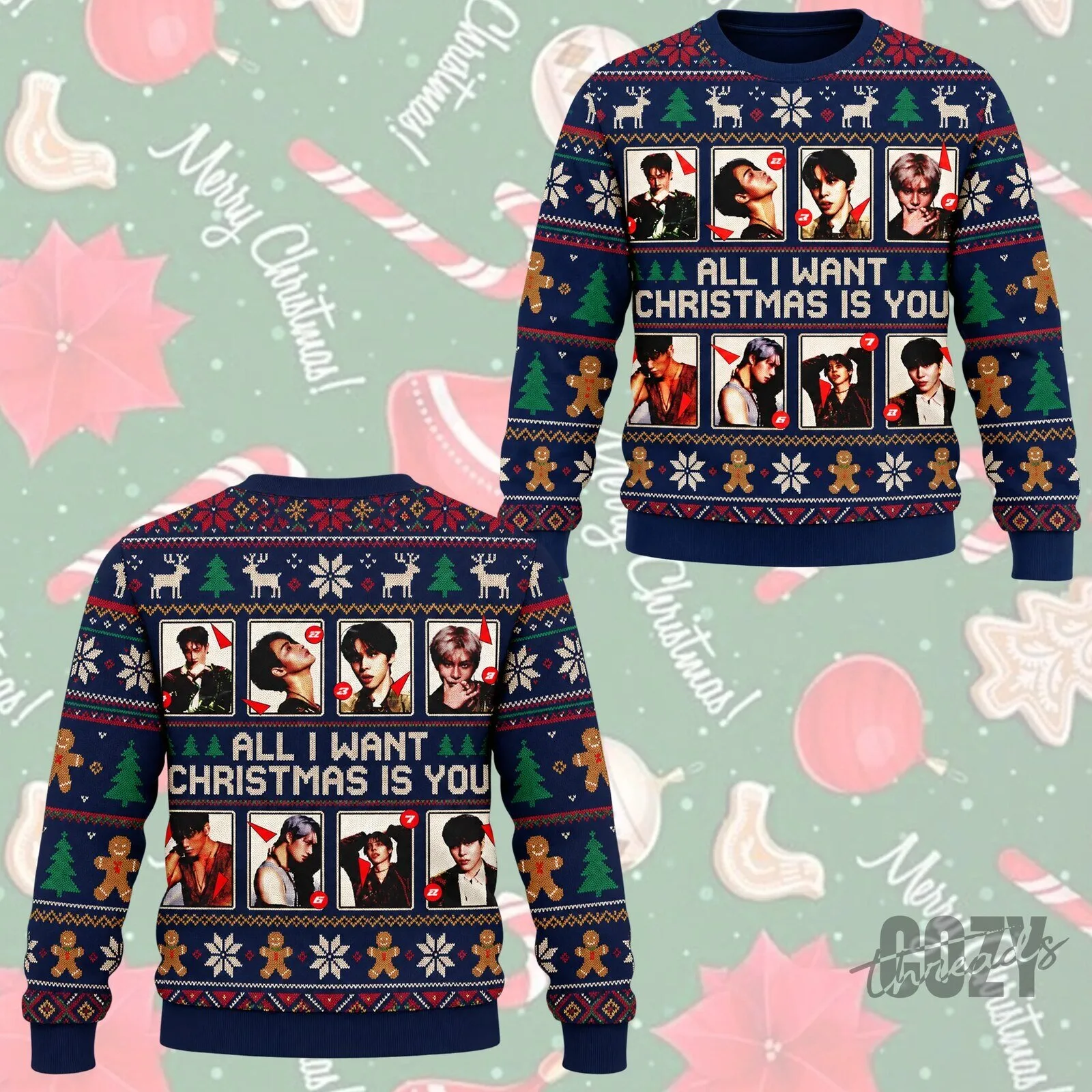 ATEEZ All I Want For Christmas Is You Ugly Christmas Sweater