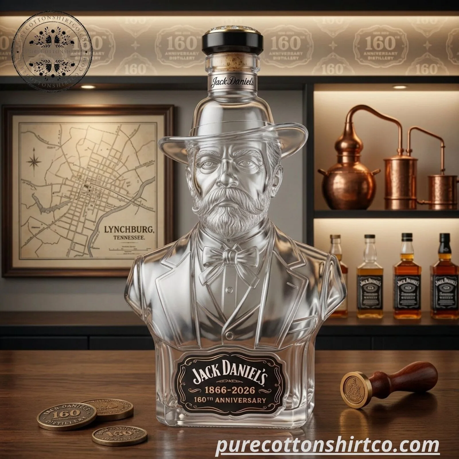 Jack Daniel's Decanter 2026 – 160th Anniversary 1866-2026 Bust Glass Decanter (No Box) 7 Jack Daniel