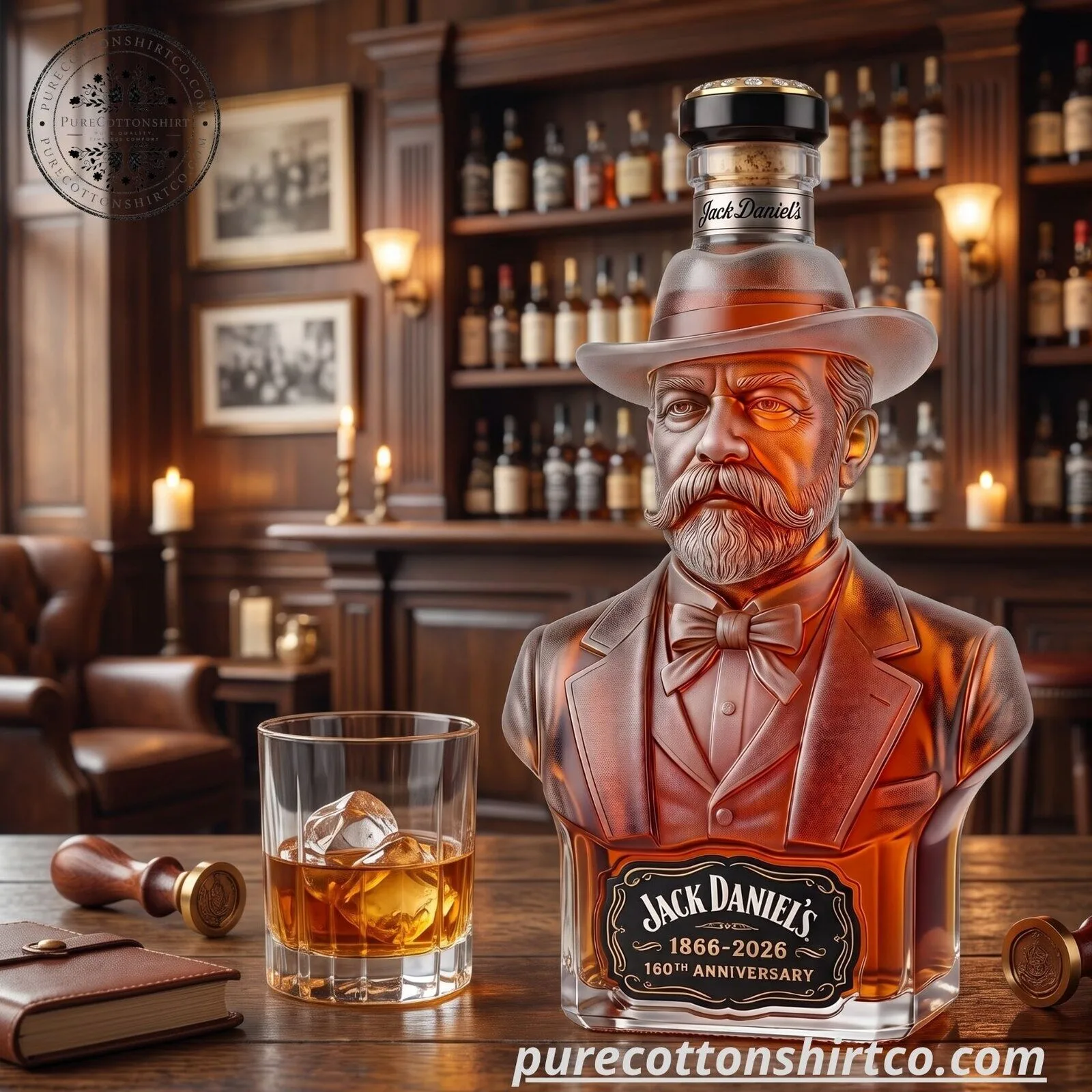 Jack Daniel's Decanter 2026 – 160th Anniversary 1866-2026 Bust Glass Decanter (No Box) 8 Jack Daniel