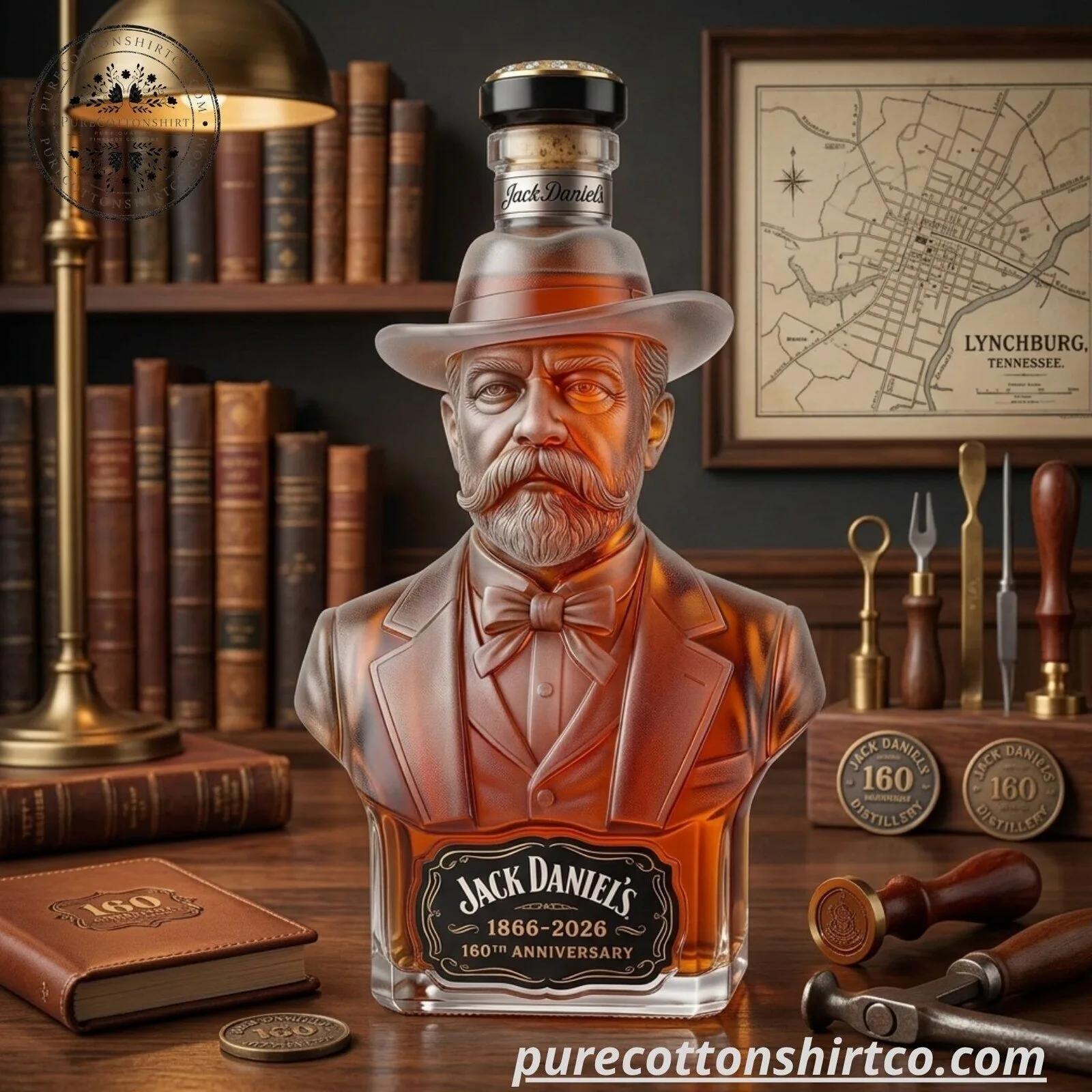 Jack Daniel's Decanter 2026 – 160th Anniversary 1866-2026 Bust Glass Decanter (No Box) 9 Jack Daniel