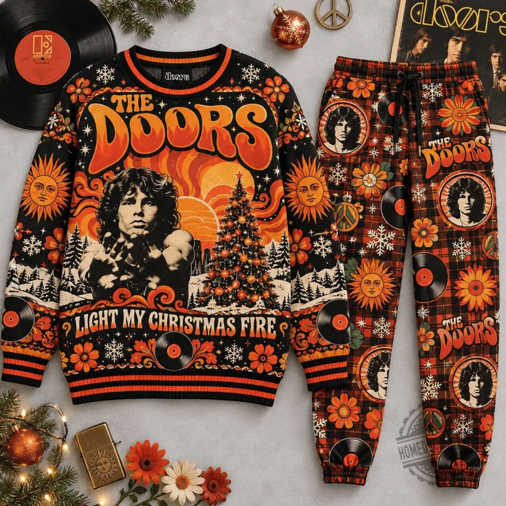 The Doors Light My Christmas Fire Ugly Christmas Sweater