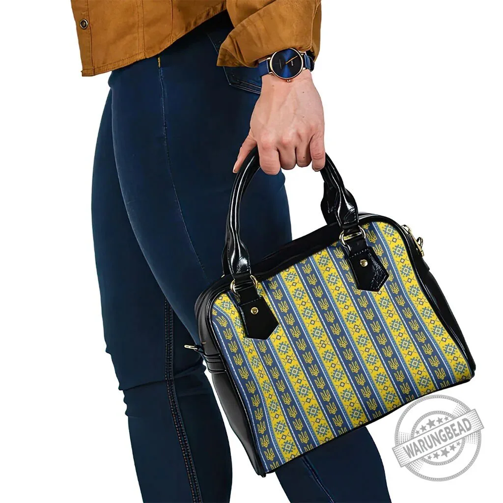 Ukrainian Trident Pattern Shoulder Handbag, Blue and Yellow Ukraine Flag Bag 8 Ukrainian Trident Pattern Shoulder Handbag, Blue and Yellow Ukraine Flag Bag