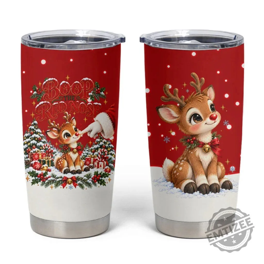 Cute Reindeer Boop The Red Nose Christmas Holiday Winter Snow Tumbler