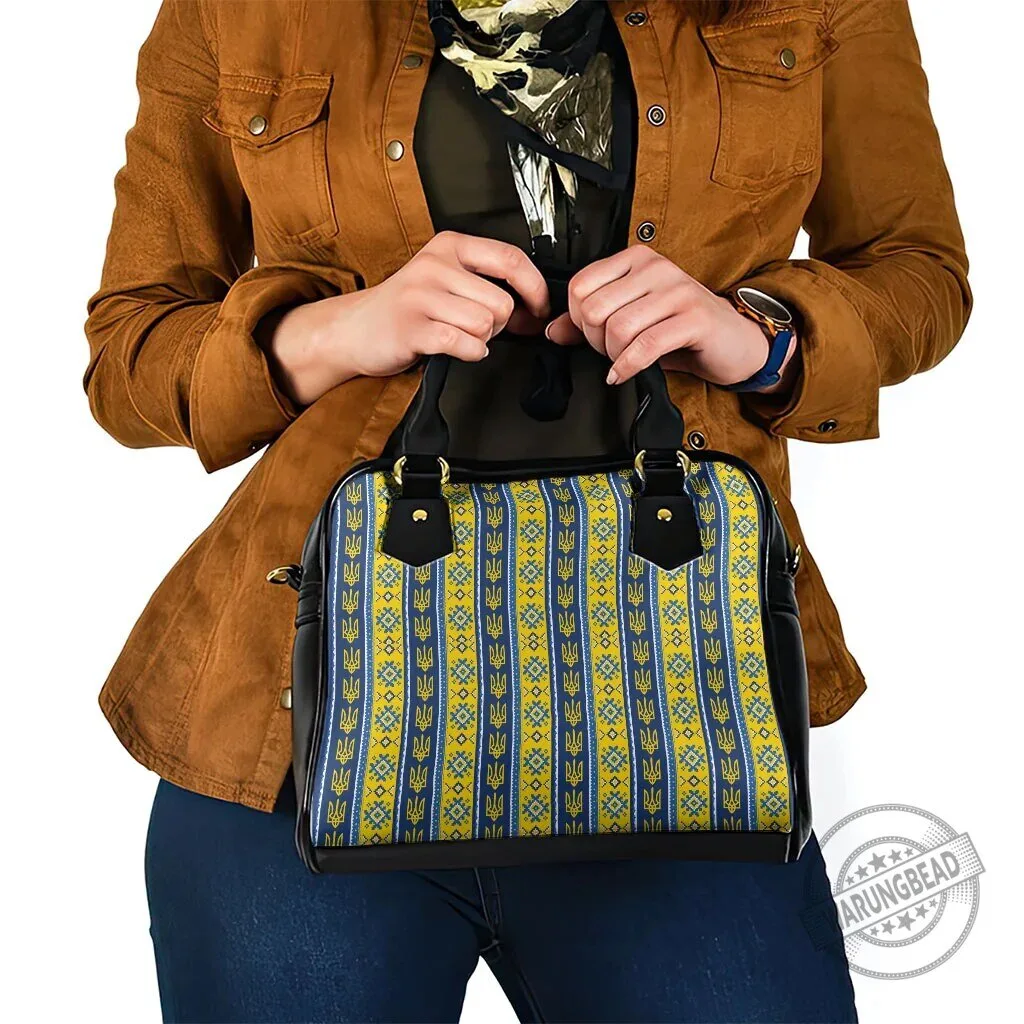 Ukrainian Trident Pattern Shoulder Handbag, Blue and Yellow Ukraine Flag Bag 9 Ukrainian Trident Pattern Shoulder Handbag, Blue and Yellow Ukraine Flag Bag