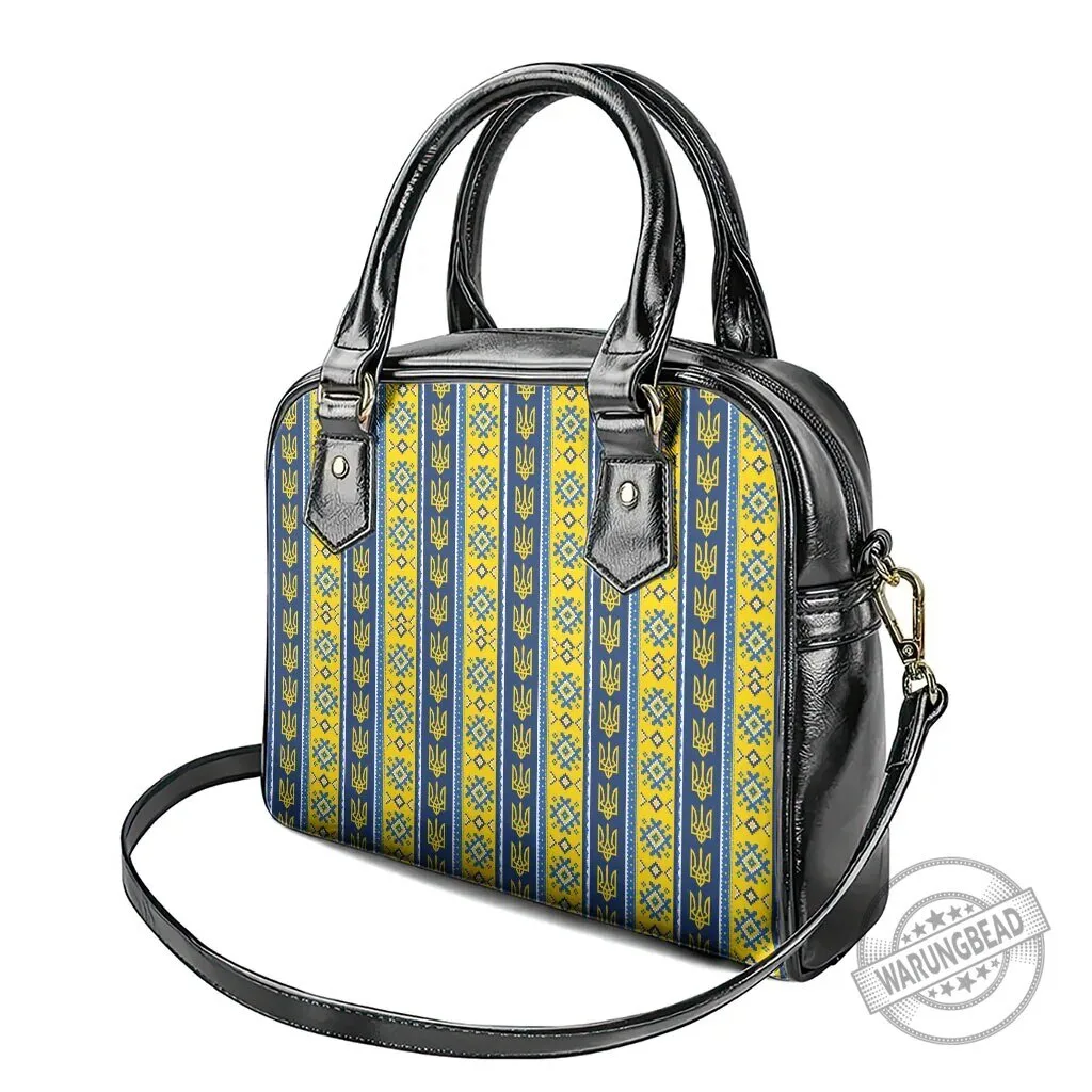 Ukrainian Trident Pattern Shoulder Handbag, Blue and Yellow Ukraine Flag Bag 10 Ukrainian Trident Pattern Shoulder Handbag, Blue and Yellow Ukraine Flag Bag