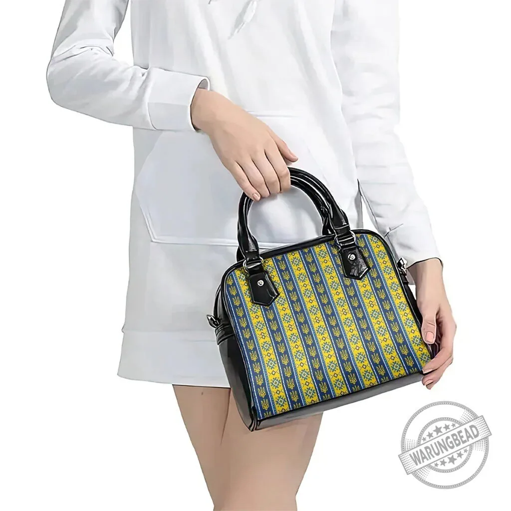 Ukrainian Trident Pattern Shoulder Handbag, Blue and Yellow Ukraine Flag Bag 11 Ukrainian Trident Pattern Shoulder Handbag, Blue and Yellow Ukraine Flag Bag