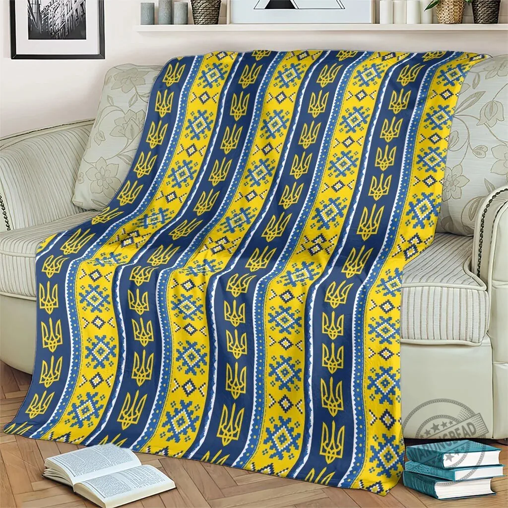 Ukrainian Trident Pattern Christmas Blanket 9 Ukrainian Trident Pattern Christmas Blanket