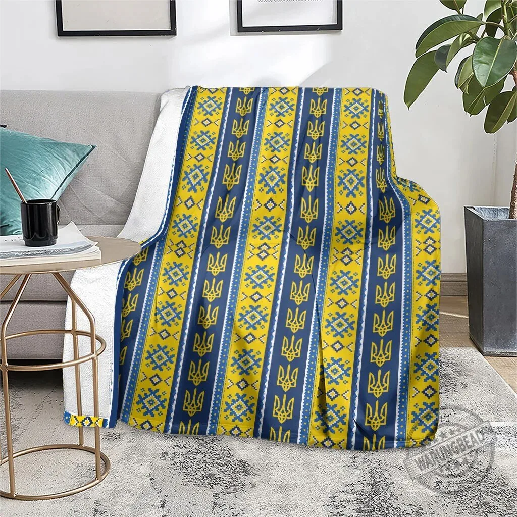 Ukrainian Trident Pattern Christmas Blanket 10 Ukrainian Trident Pattern Christmas Blanket