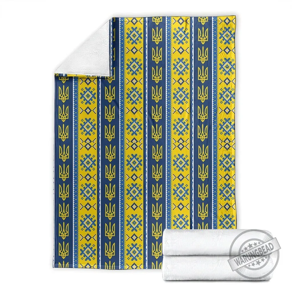 Ukrainian Trident Pattern Christmas Blanket 11 Ukrainian Trident Pattern Christmas Blanket