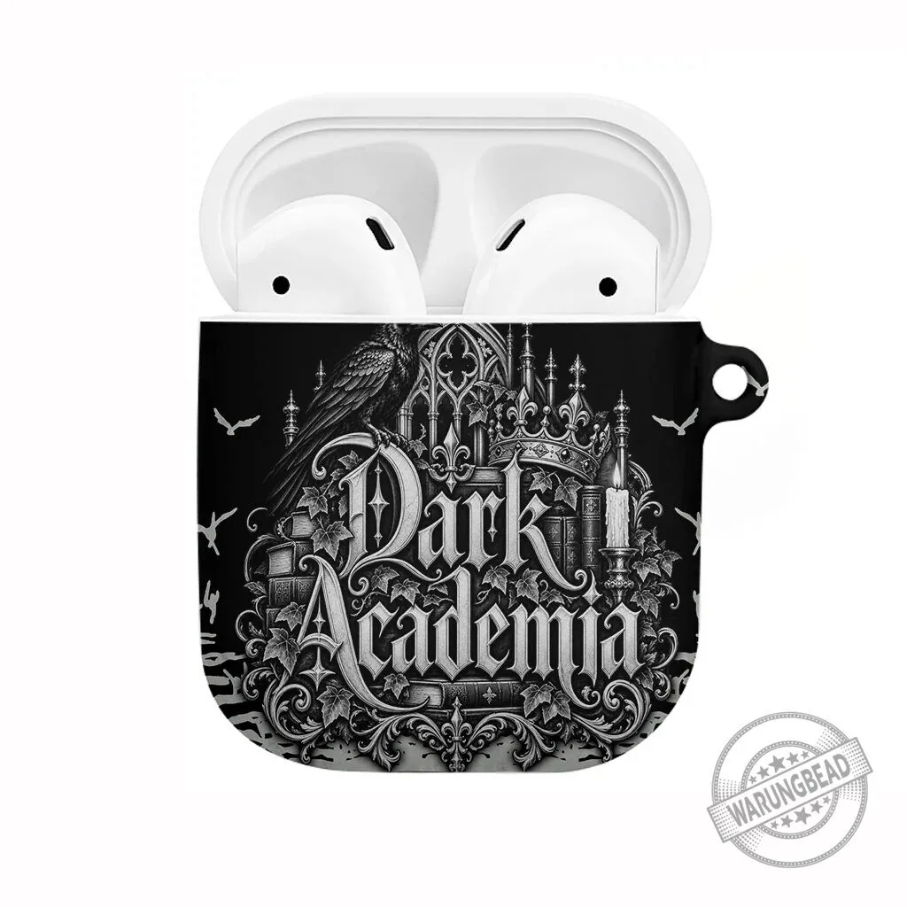 Dark Academia Raven Gothic Literature Vintage Bookish Aesthetic AirPods Case