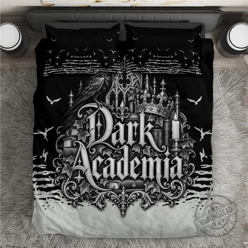 Ukrainian Trident Pattern Ceramic Coffee Mug 6 Dark Academia Raven Gothic Literature Vintage Bookish Aesthetic Bedding Set