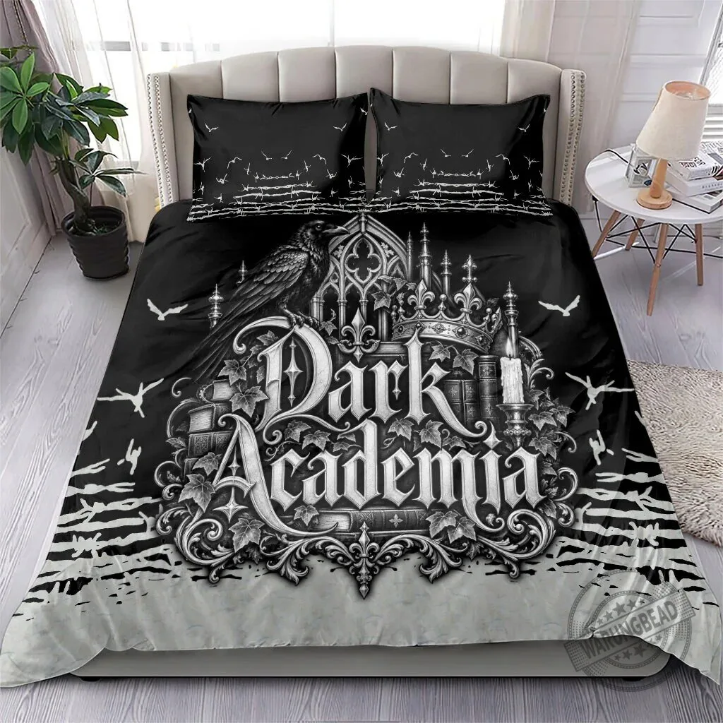 Dark Academia Raven Gothic Literature Vintage Bookish Aesthetic Bedding Set 8 Dark Academia Raven Gothic Literature Vintage Bookish Aesthetic Bedding Set