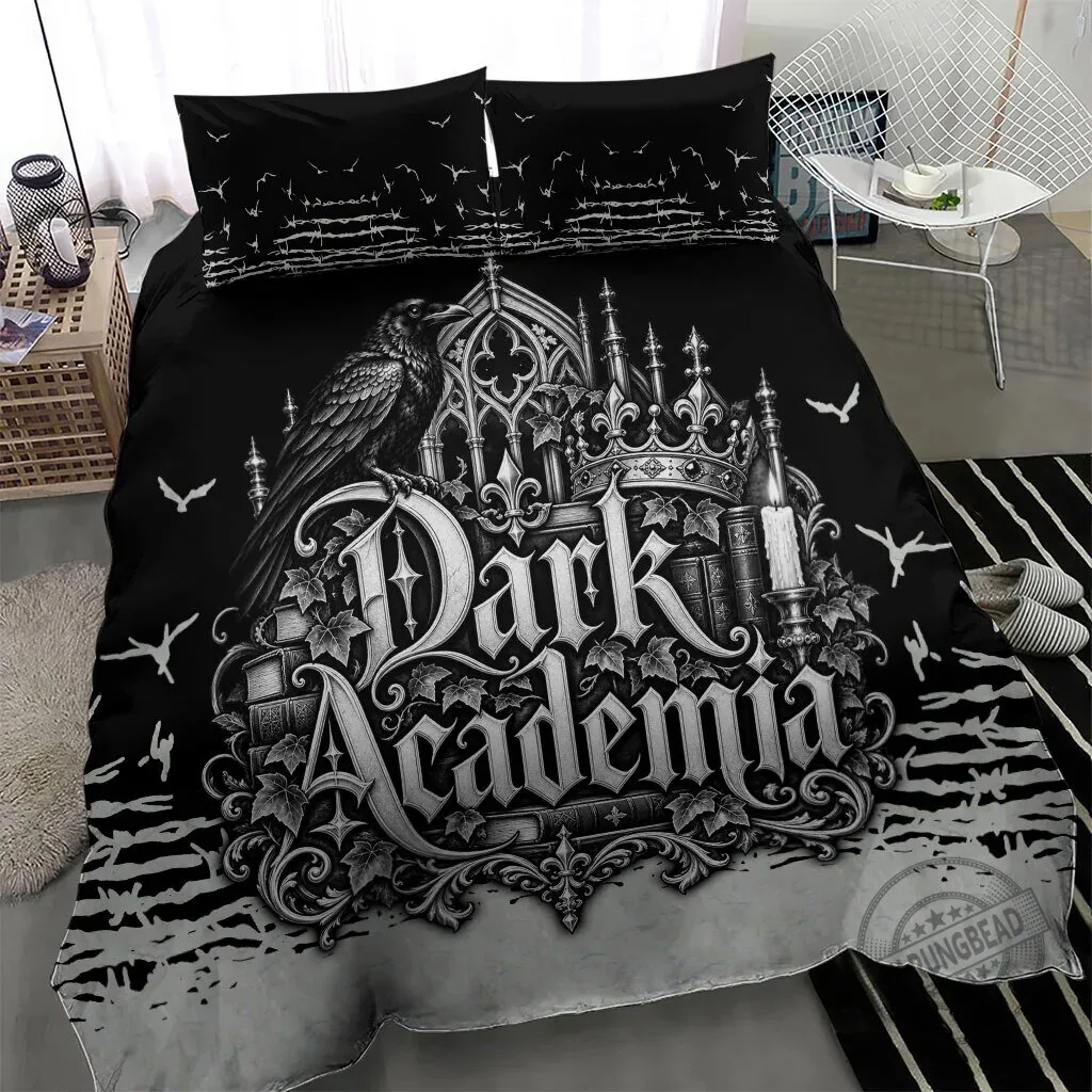 Dark Academia Raven Gothic Literature Vintage Bookish Aesthetic Bedding Set 9 Dark Academia Raven Gothic Literature Vintage Bookish Aesthetic Bedding Set