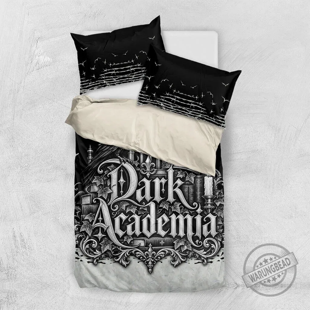 Dark Academia Raven Gothic Literature Vintage Bookish Aesthetic Bedding Set 11 Dark Academia Raven Gothic Literature Vintage Bookish Aesthetic Bedding Set