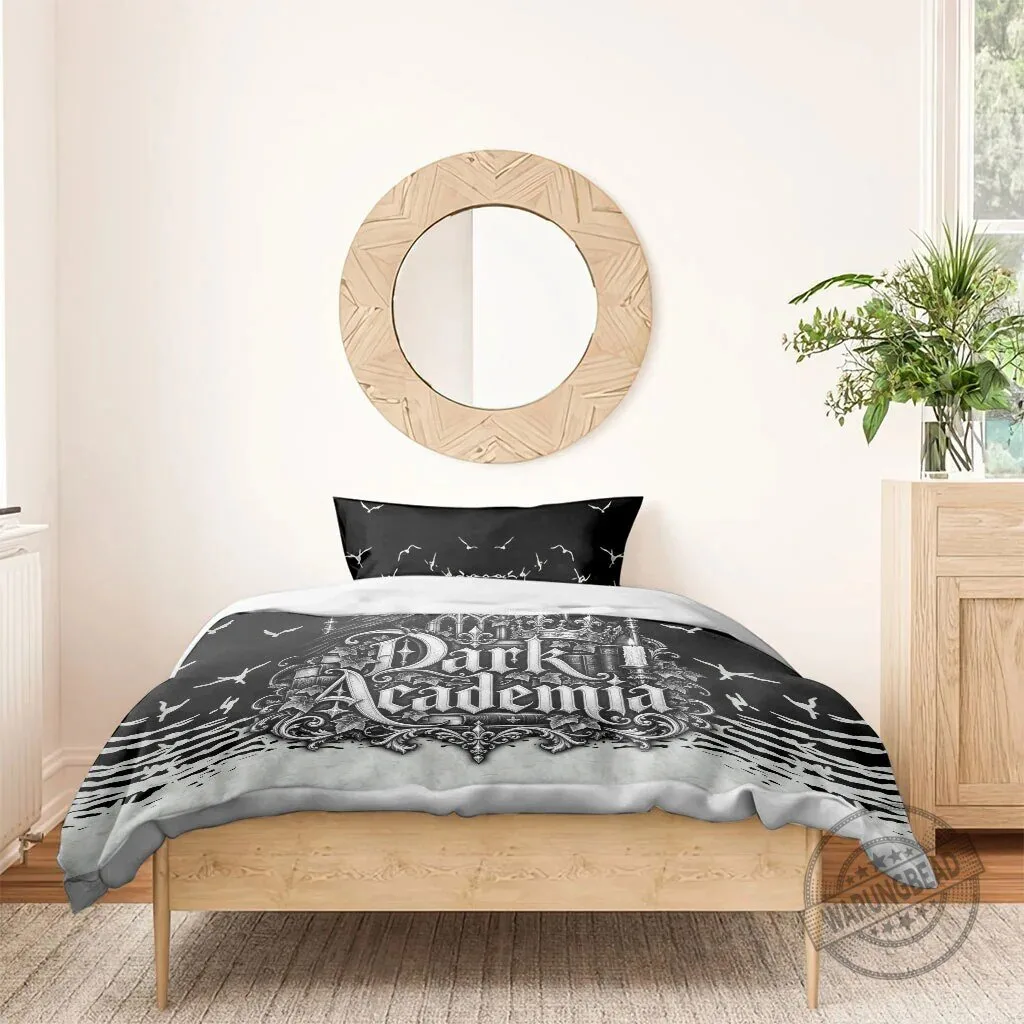 Dark Academia Raven Gothic Literature Vintage Bookish Aesthetic Bedding Set 13 Dark Academia Raven Gothic Literature Vintage Bookish Aesthetic Bedding Set