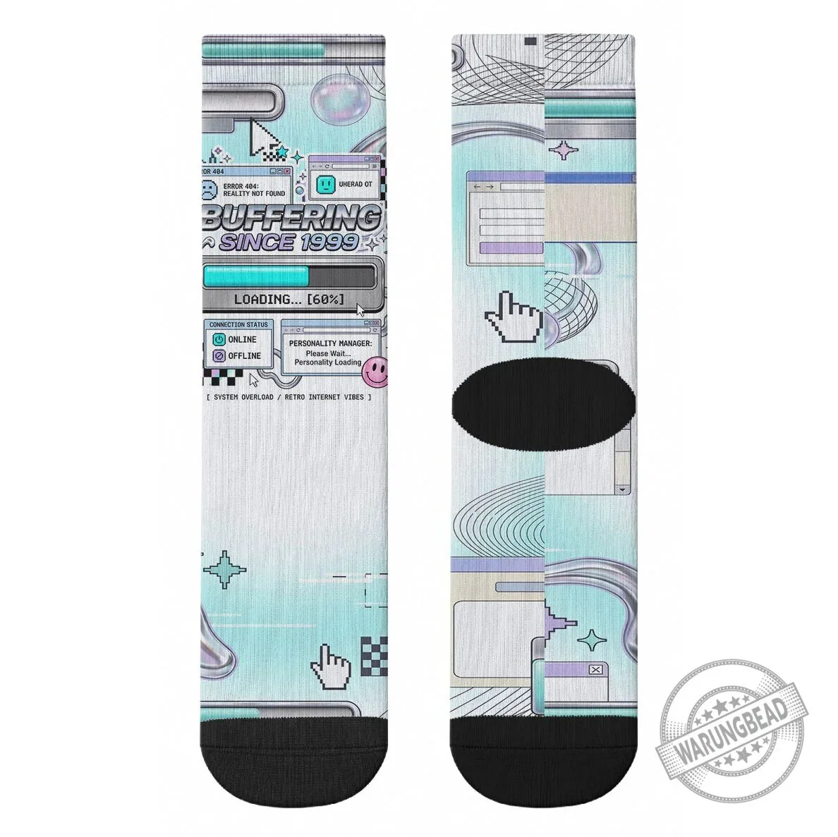 Buffering Since 1999 Retro Internet Vibes Y2K Aesthetic Crew Socks 9 Buffering Since 1999 Retro Internet Vibes Y2K Aesthetic Crew Socks