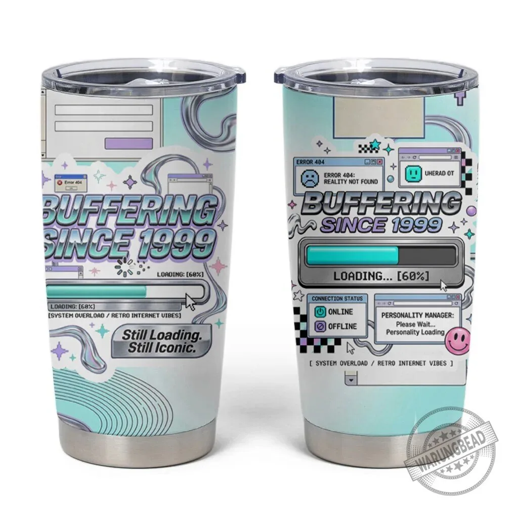 Ukrainian Trident Pattern Ceramic Coffee Mug 9 Buffering Since 1999 Y2K Retro Internet Aesthetic Stainless Steel Tumbler