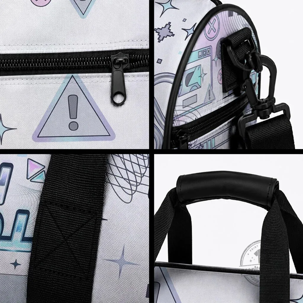System Error Too Many People Y2K Retro Tech Computer Interface Duffle Bag 6 System Error Too Many People Y2K Retro Tech Computer Interface Duffle Bag