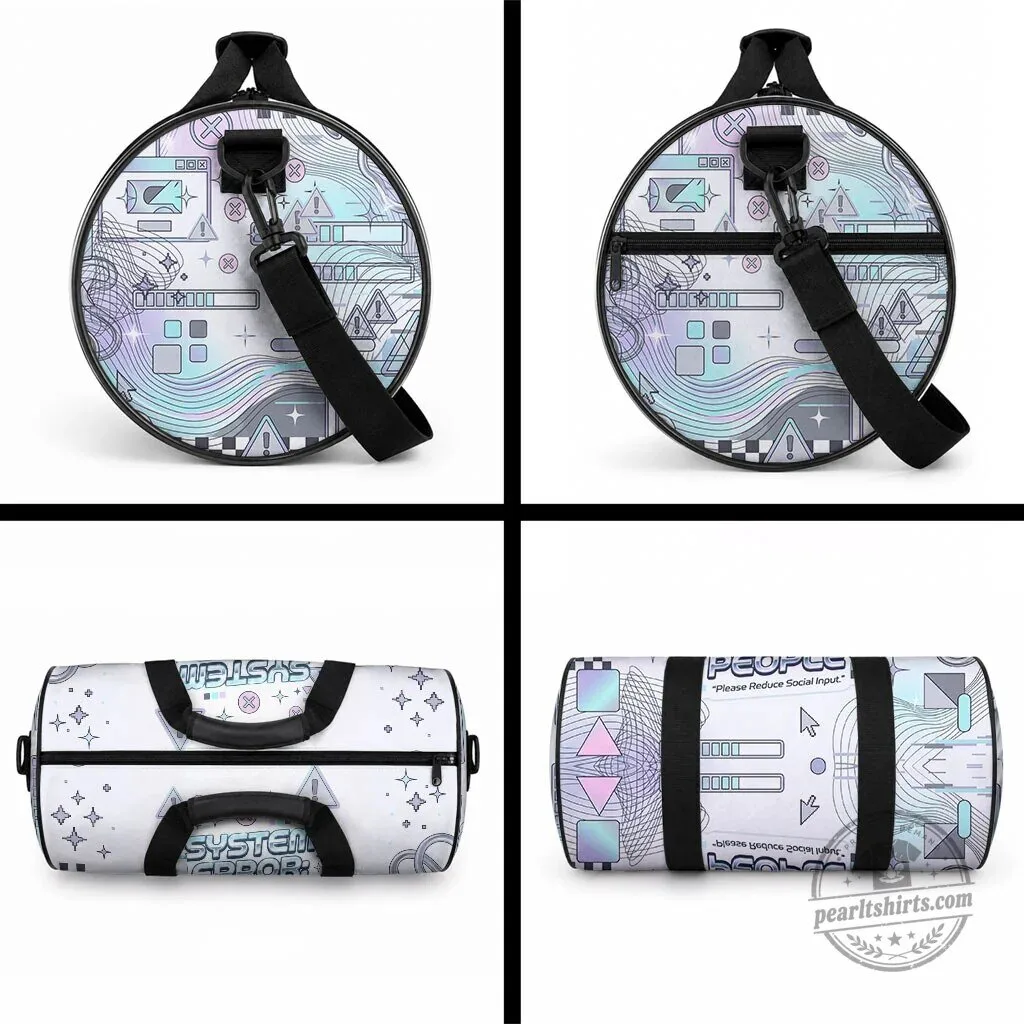 System Error Too Many People Y2K Retro Tech Computer Interface Duffle Bag 7 System Error Too Many People Y2K Retro Tech Computer Interface Duffle Bag
