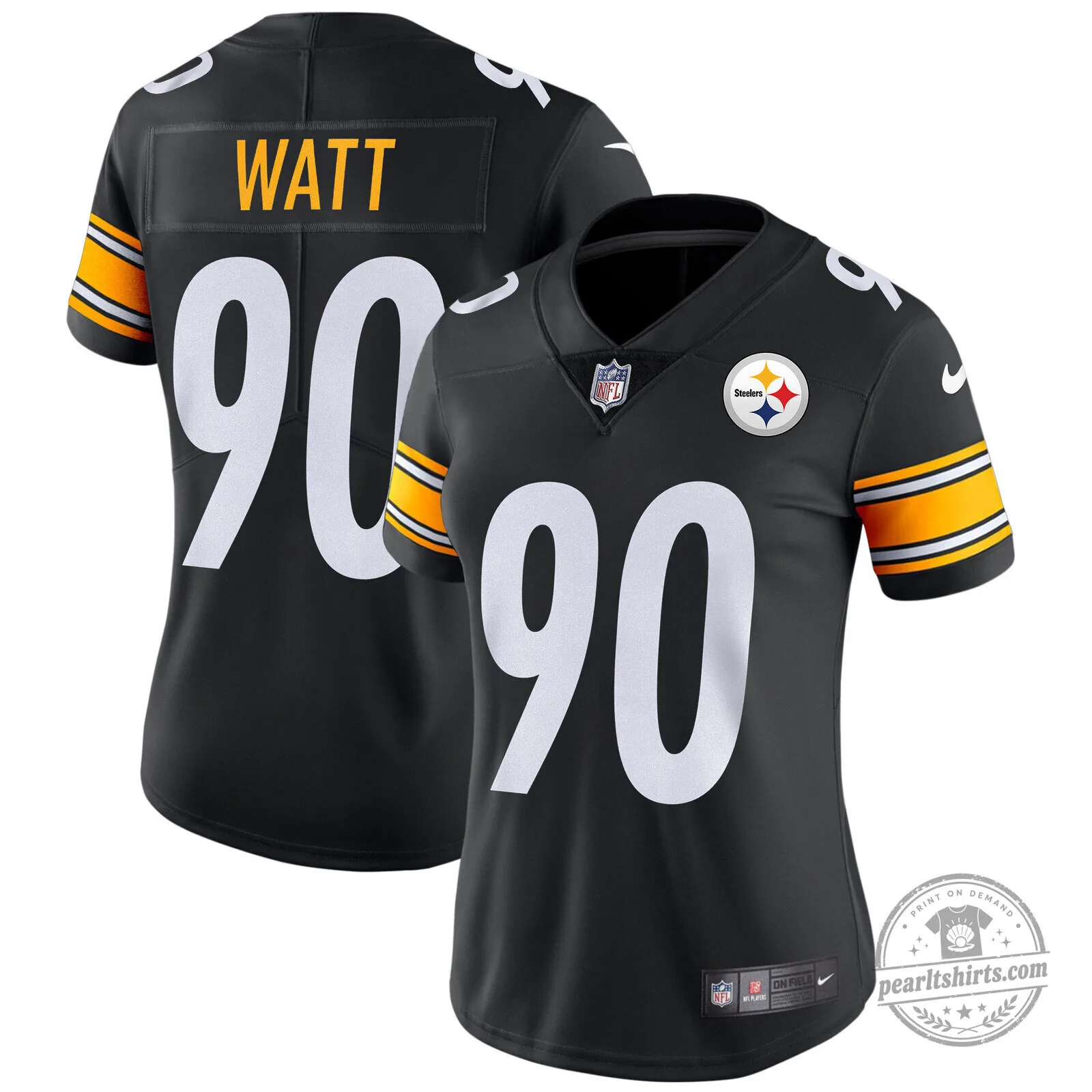 T. J. Watt Pittsburgh Steelers Black Football Jersey for Women