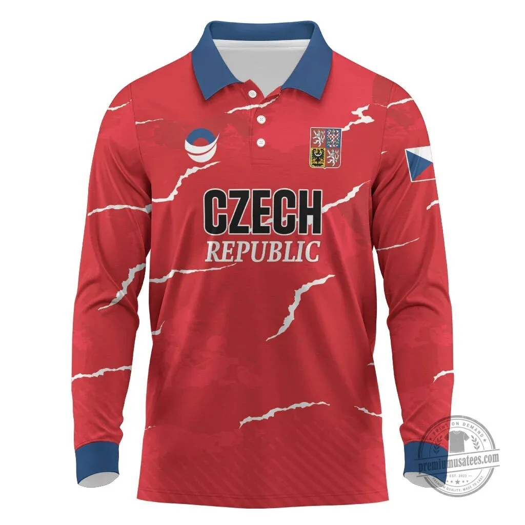 Czech Republic National Team Handball Long Sleeve Polo Shirt