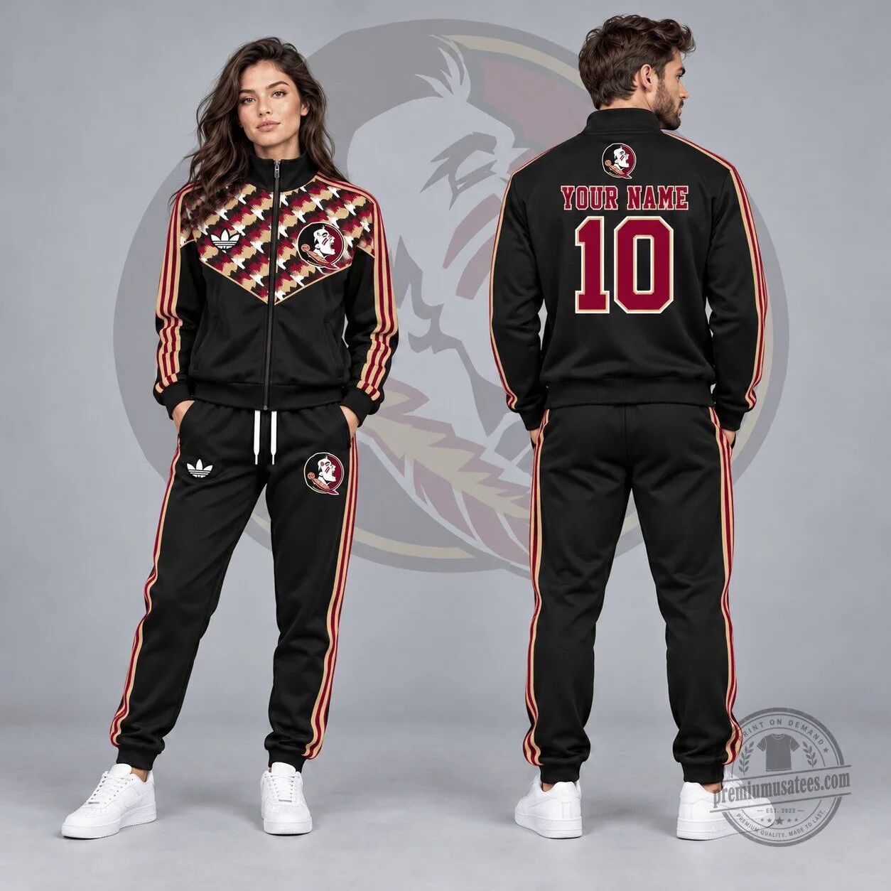 Florida State Seminoles Personalized Black Full-Zip Track Jacket