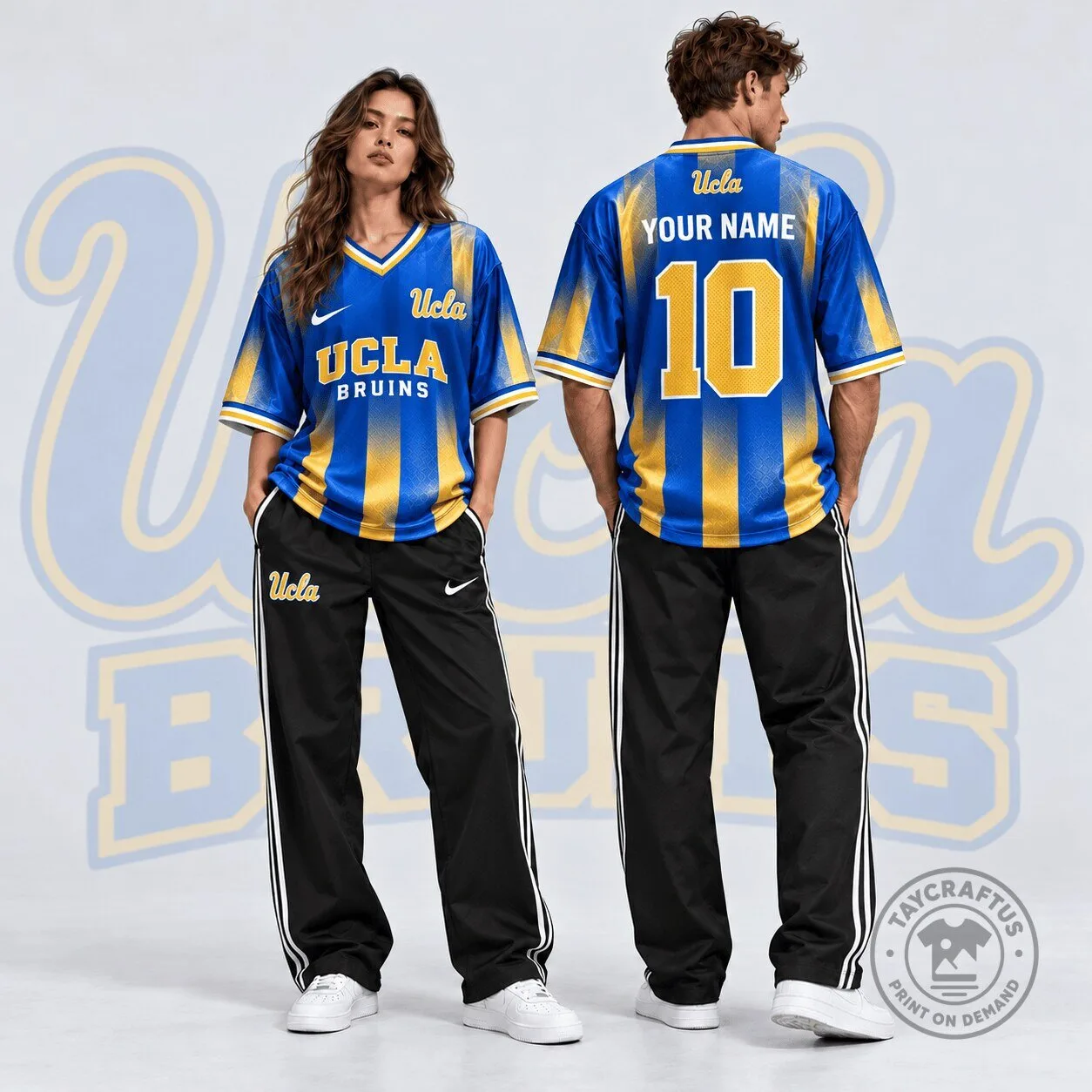 UCLA Bruins Personalized Gradient V-Neck College Football Jersey 1 UCLA Bruins Personalized Gradient V-Neck College Football Jersey