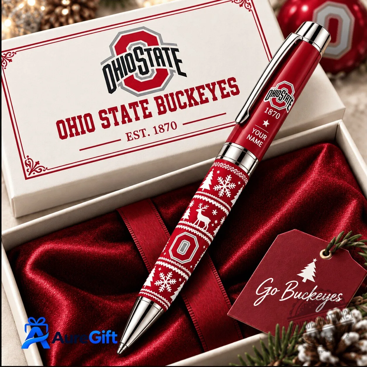 Ohio State Buckeyes Christmas Personalized Ballpoint Pen