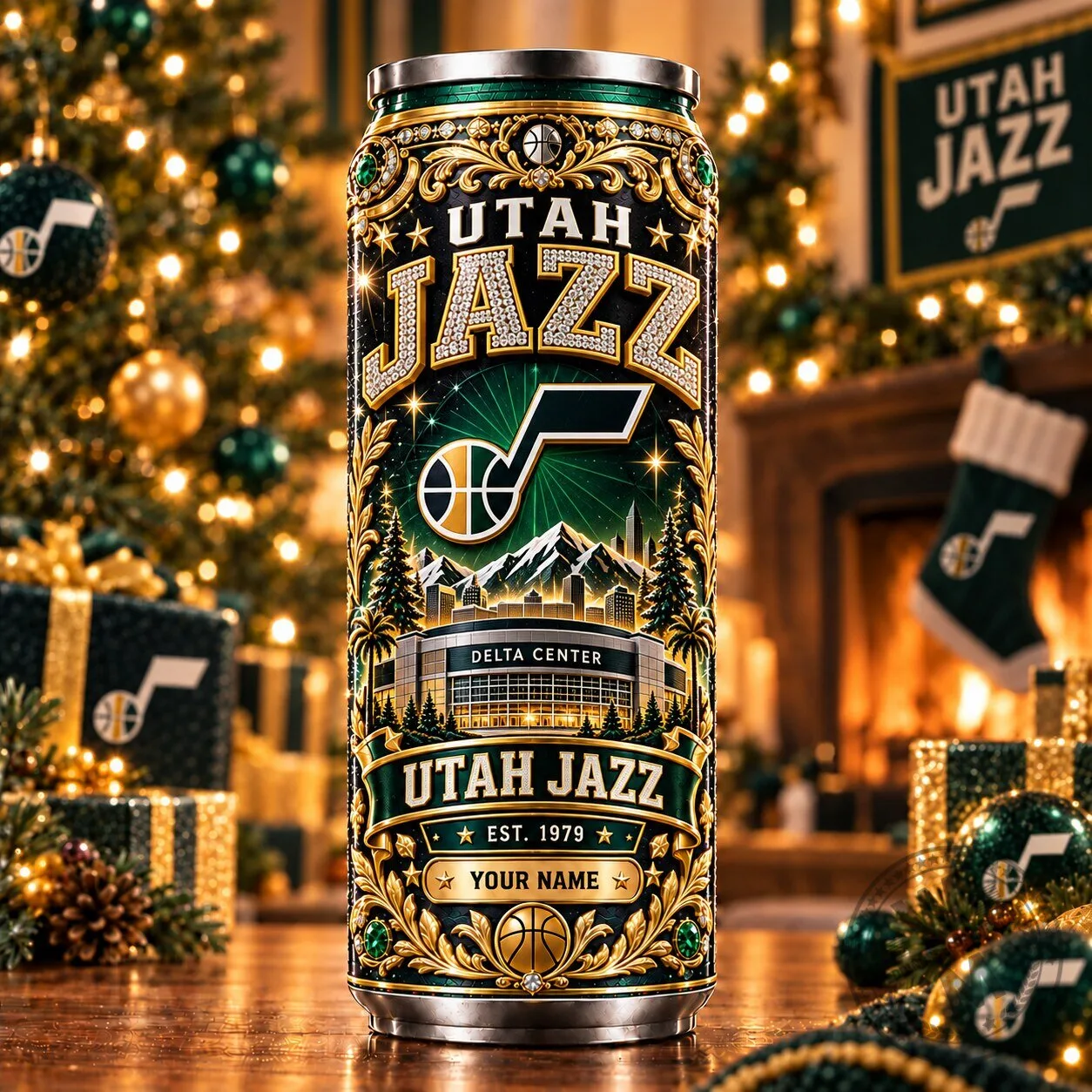 Utah Jazz NBA Basketball Team Personalized Stainless Steel Tumbler
