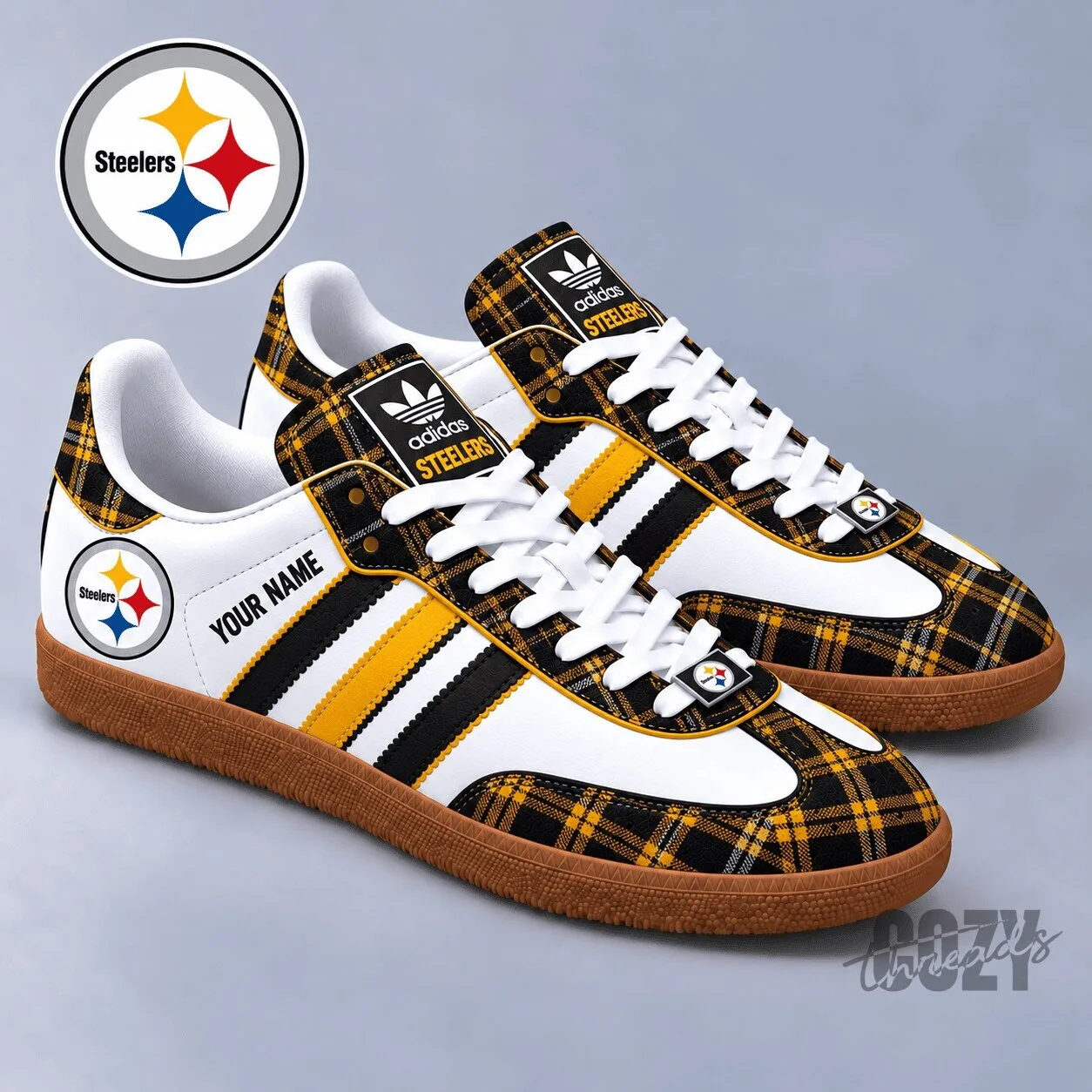 Pittsburgh Steelers NFL Plaid Pattern Vintage Style Samba Shoes