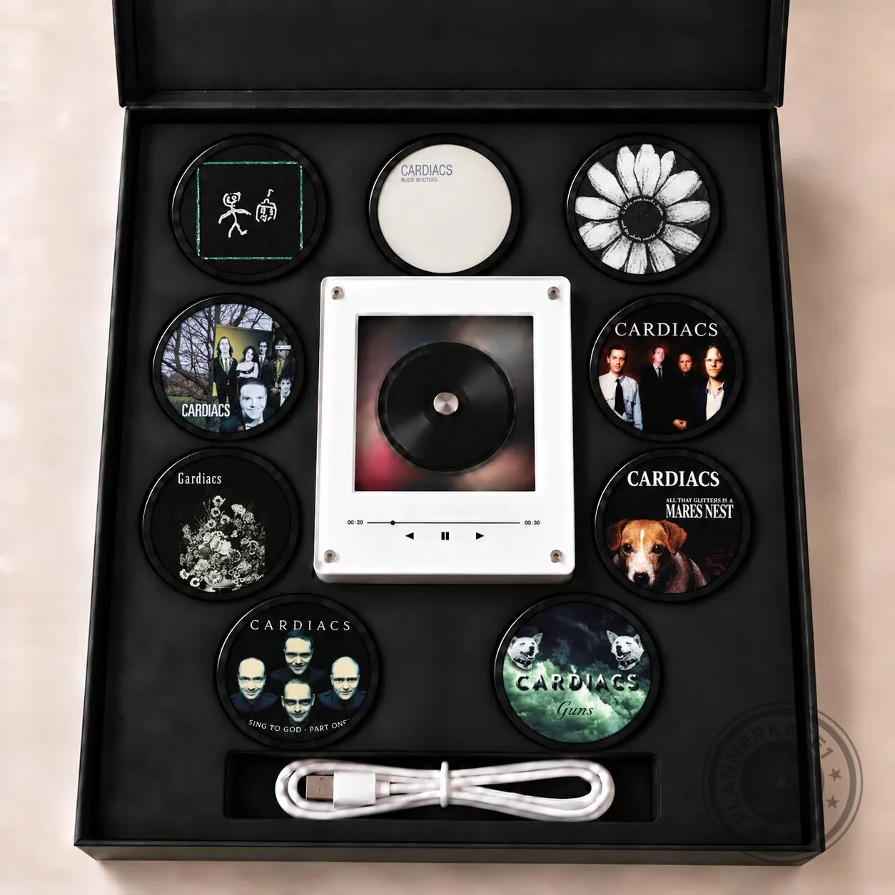 Cardiacs MagTune Mini CD Player Light with Album Art Coasters LED Night Light 6 Cardiacs MagTune Mini CD Player Light with Album Art Coasters LED Night Light