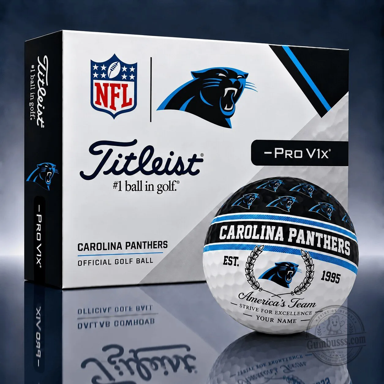 Carolina Panthers NFL Pro V1x Golf Ball Set with Team Logo and Name 1 Carolina Panthers NFL Pro V1x Golf Ball Set with Team Logo and Name