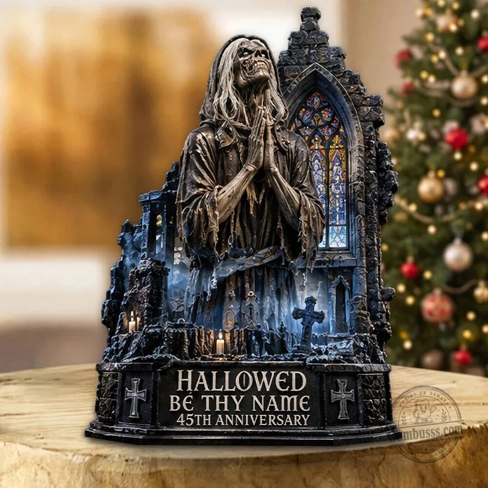 Iron Maiden Hallowed Be Thy Name 45th Anniversary Skeleton Prayer Statue