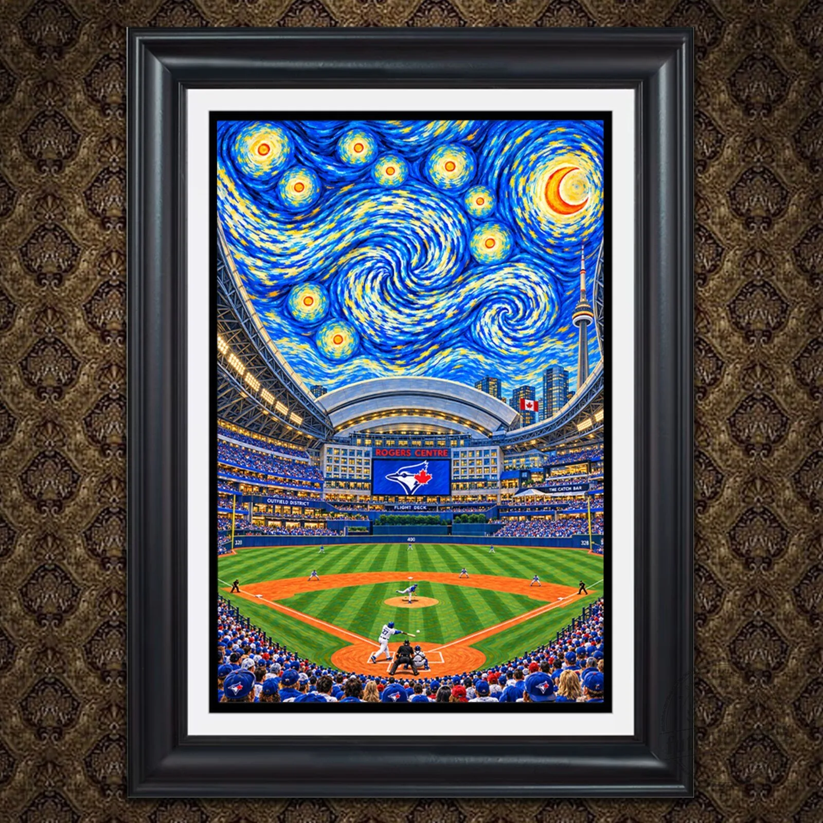 Toronto Blue Jays Rogers Centre Starry Night Painting Wall Art