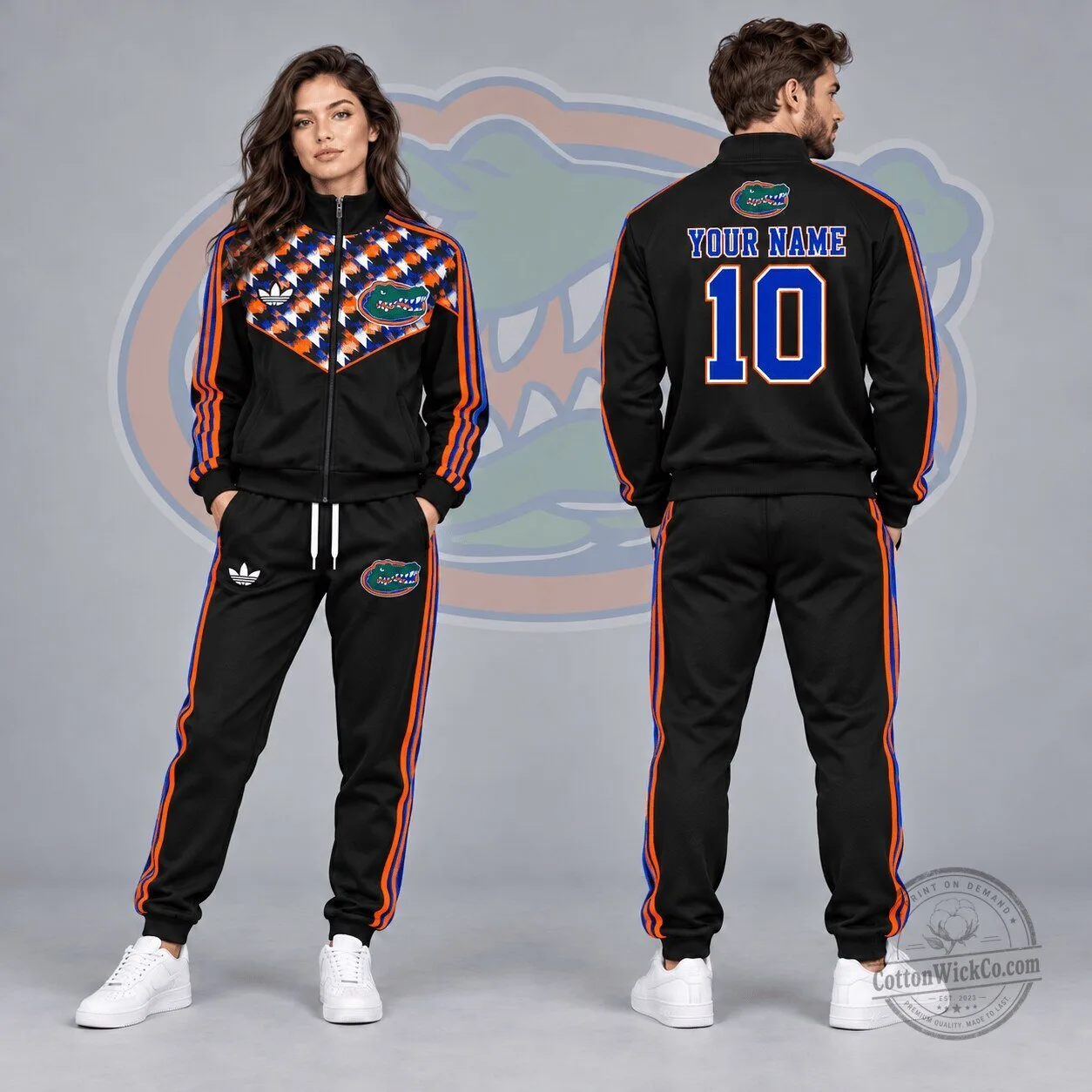 Florida Gators Personalized Tracksuit Set with Full-Zip Jacket and Jogger Pants